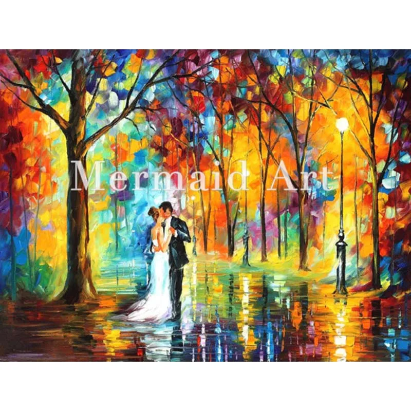 

Hand Painted Painting Oil Painting On Canvas For Abstract Rainy Wedding Thick Palette Knife Painting Living Room Wall Fine Art