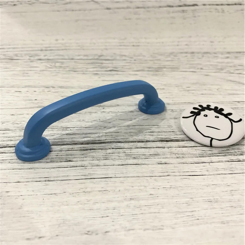 LCH конфетный цвет 96 мм 160 мм радуга цвет ручка шкафа цинковый сплав, пластик обработка поверхности ручка шкафа для детей/детей - Цвет: light blue
