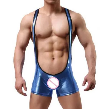 

Men's Undershirt Bronzing Sexy Underwear Body Shaper Bodysuits Wrestling Singlet Leotard Fitness Body Jumpsuit For Men