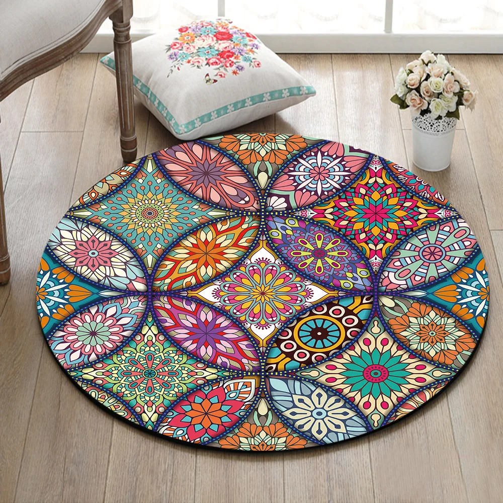 Круглый Детский ковер LB Mandala для детской комнаты домашняя гостиная напольные