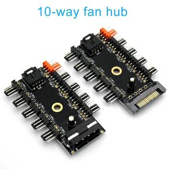 

10 Way Fan Concentrator PWM Temperature Control Speed Regulation 3/4PIN Port Hub
