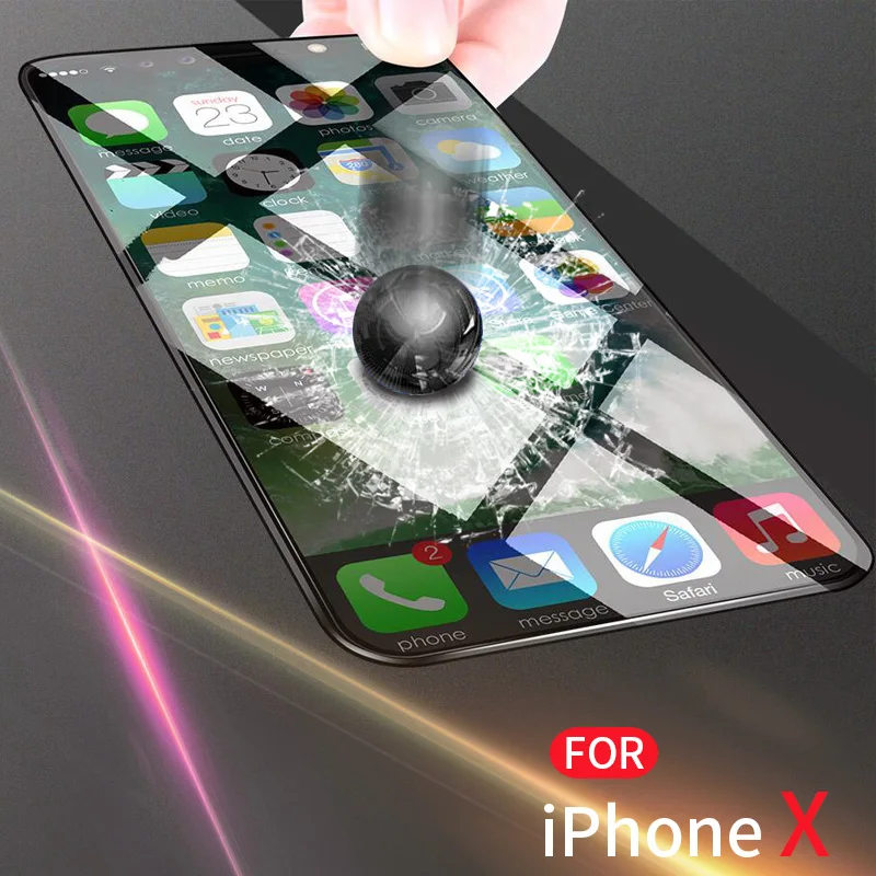 9H Premium Real Tempered Glass Screen Protector Film For iPhone X Full Cover LCD Screen Protector film For Iphone x Glass