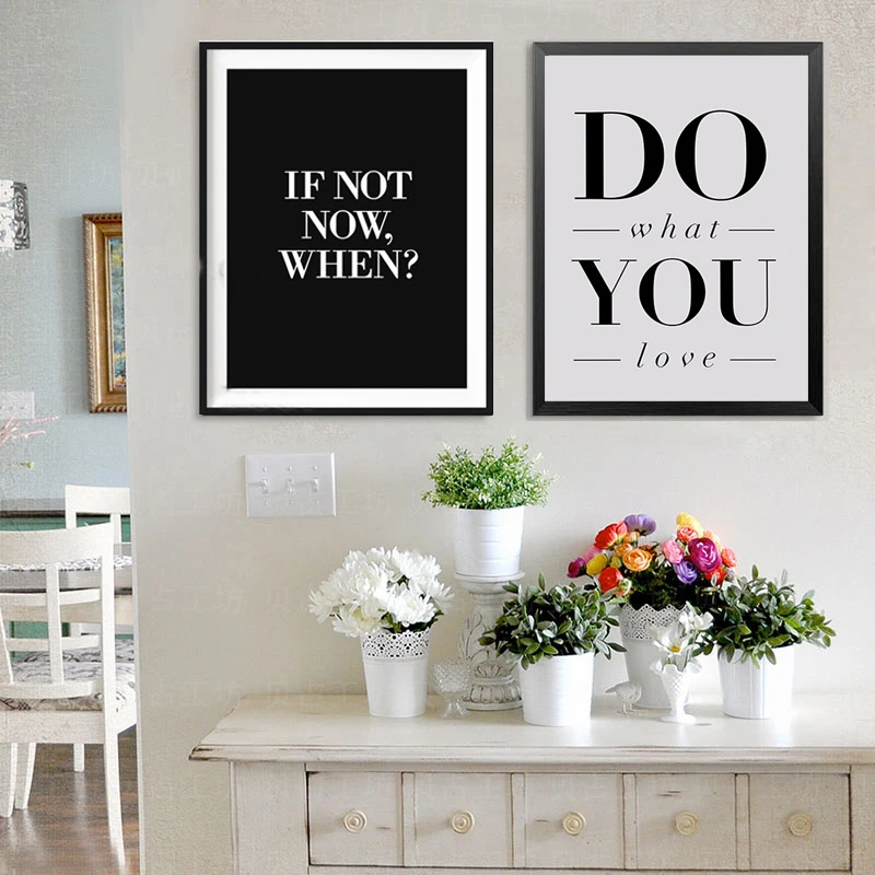

Do What You Love Inspirational Quote Canvas Painting Black and White Nordic Poster Print Wall Art Pictures Kids Room Home Decor