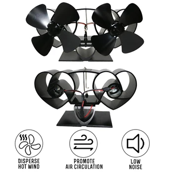 

Multi-color Mini Twin Blade Heat Powered Stove Fan Specially For Home Super Small Space On Wood/Log Burner/Fireplace Top
