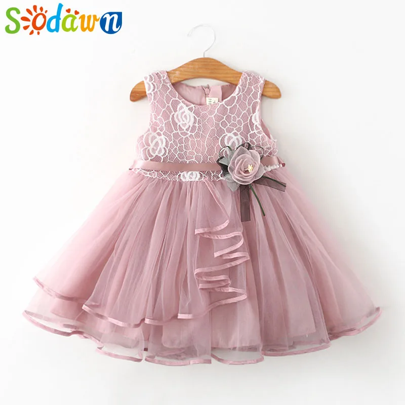 

Sodawn Summer Girls Clothes Cotton Lining Children Clothig Lace Princess Dress Soft Gauze Dress Flower Tutu Baby Girls Dress