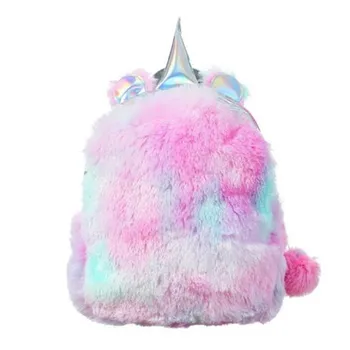 

Unicorn Backpack Bag For Women Teenage Girls Colorful Fur Leather Schoolbag Female Travel Shoulder Bolsa Mochila