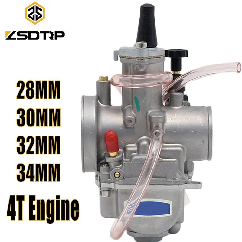 Карбюратор ZSDTRP для мотоцикла КАРБЮРАТОР 4T Keihin 28 30 32 34 мм с струей мощности
