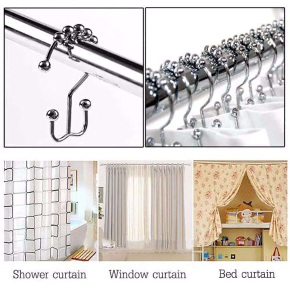 1 Pc Five Bead Decoration Hoist Hook Metal Shower Curtain Hooks Door