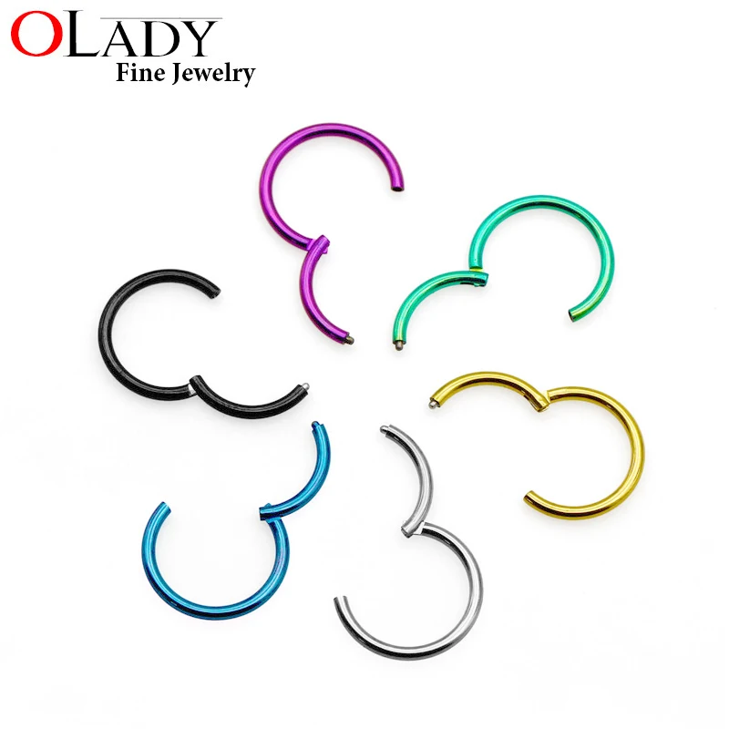 Hinged Segment Ring[100 Titanium G23] 4 Sizes 6 colors Piercing body