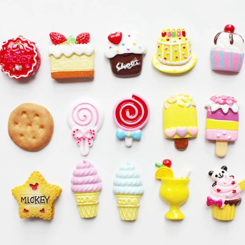 

ZOCDOU 1 Piece Sweet Food miniature Magnetic Fridge Message Board Magnets Blackboard Magnet Cake Sugary Snacks Cone Ice Cream