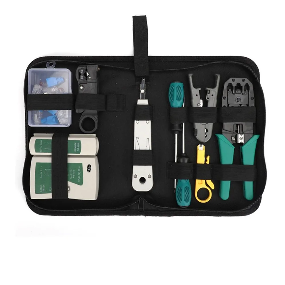 

Multi-function LAN Network Tool Kit Network Installation Tools Network Cable Tester Crimper Stripper Tool Bag Set