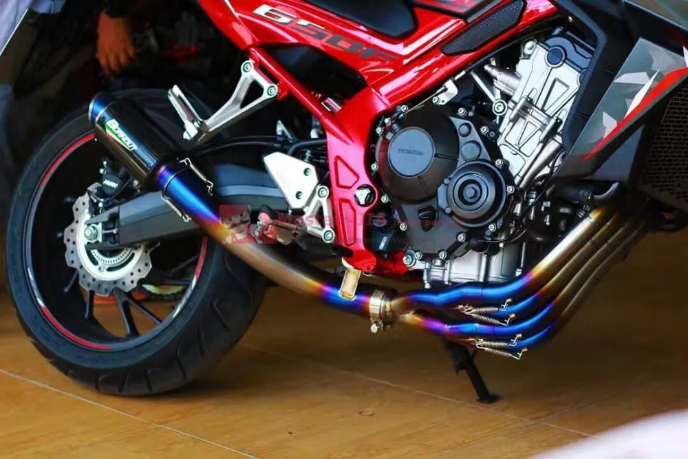 Мотоцикл выхлопной полная система глушитель выхлопной трубы среднего звена свяжитесь с трубы слипоны для Honda CBR650F CBR650
