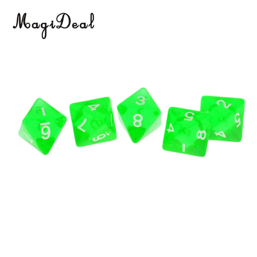 MagiDeal высокое качество 5 шт. драгоценный камень разные стороны стандартный набор D8