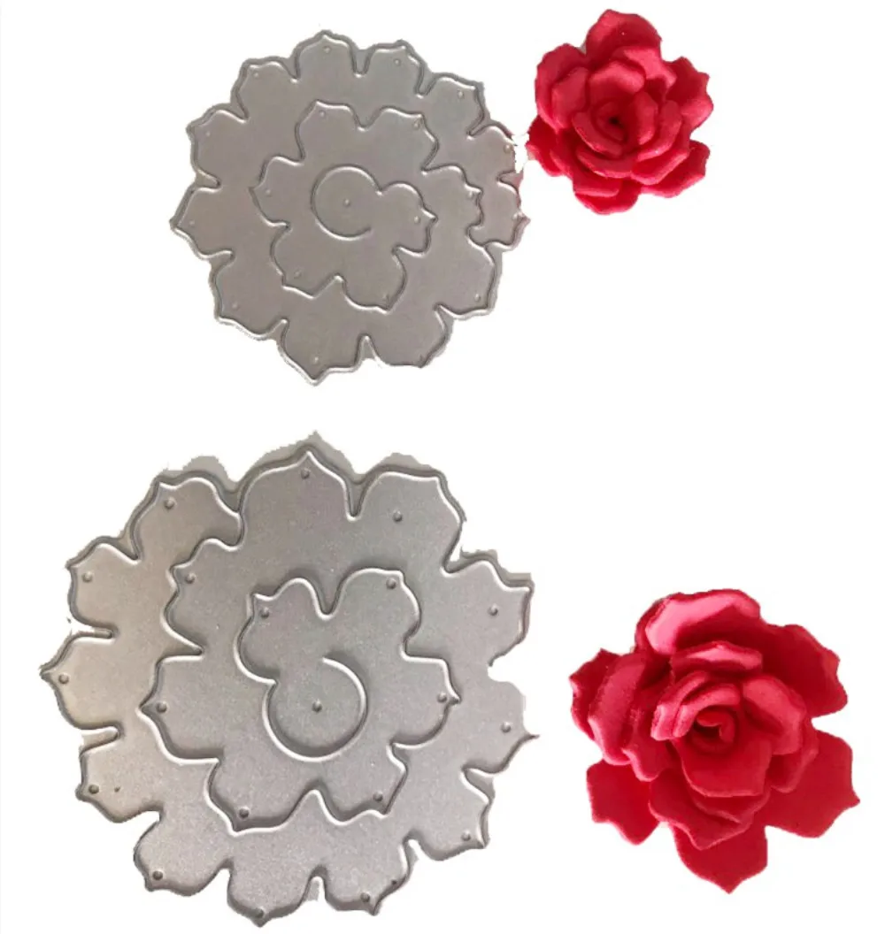  Twin Flowers Die Wedding Metal Cutting Dies 3D DIY Stamp Scrapbooking Carbon Sharp Craft Die Photo  - 33014336169