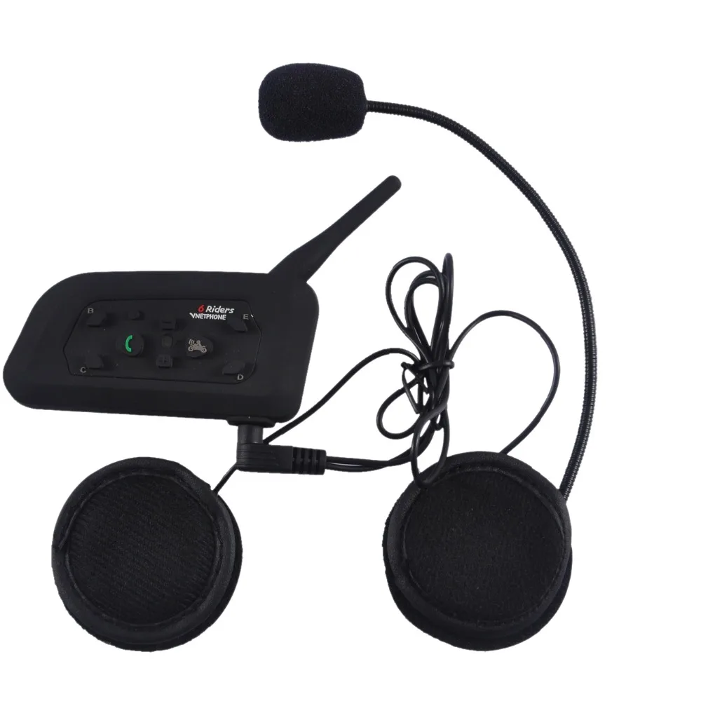 

VNETPHONE V6 Intercom Helmet Multi Interphone Motorcycle Bluetooth Intercom Headset Speaker for 6 Riders IP65 MP3 GPS