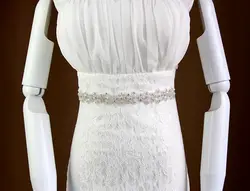 Ослепительно из бисера Кристаллы свадебное Ремни свадебное платье аксессуары белый Свадебные ремни женское платье аксессуары SBE16