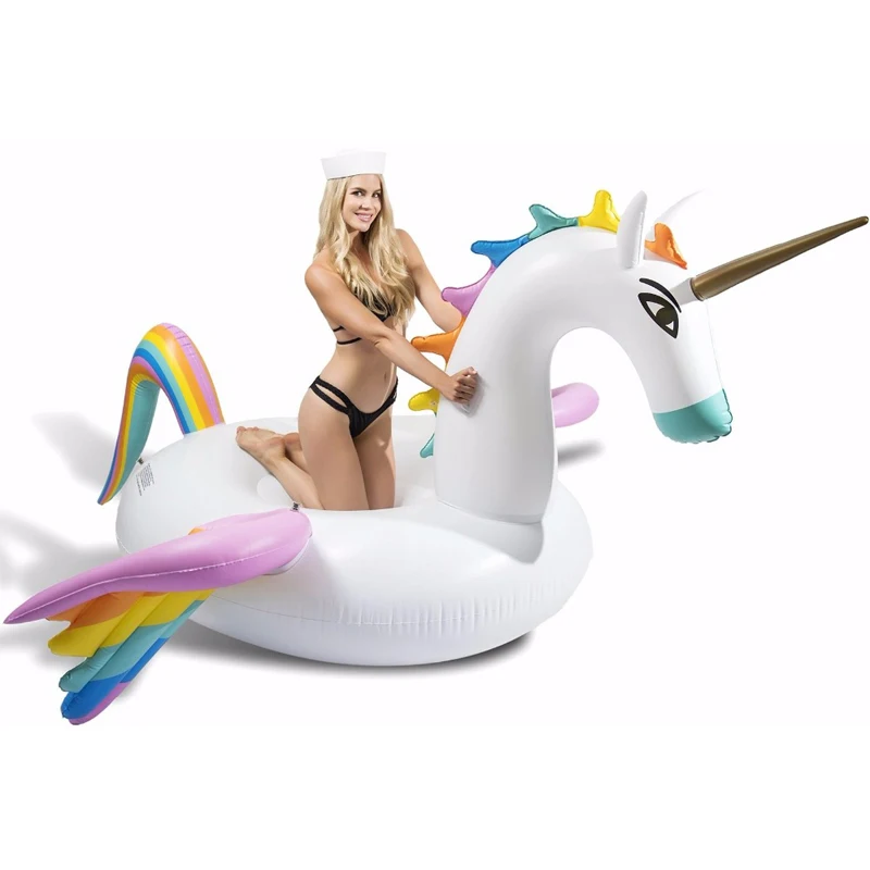 Гигантский надувной бассейн Pegasus 250 см Радужный Единорог водная игрушка для