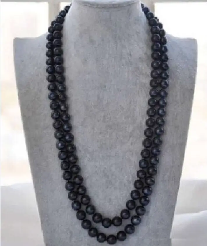 

Free Shipping >>> Beautiful 48" 8-9 mm black south sea pearl necklace 14k yellow gold clasp