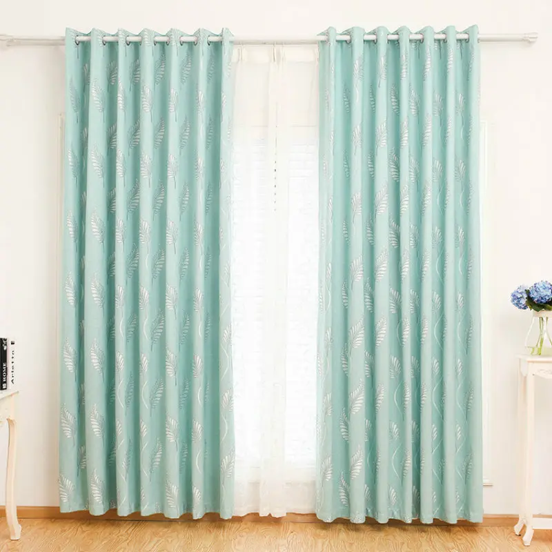 

Modern minimalist cotton and linen material dyed printing curtains living room bedroom balcony window treatment