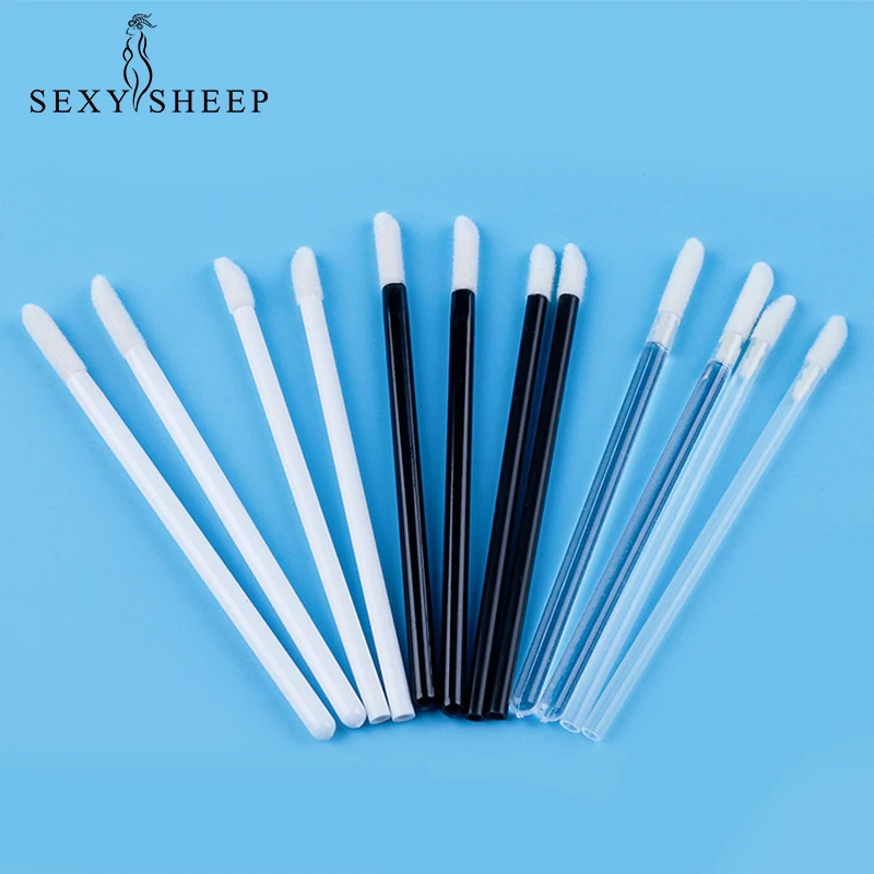 

100Pcs Disposable Cosmetic Makeup Lip Brush Lipstick Lip Glossy Wands Pen Cleaner Applicator Eyeshadow Brushes Tools