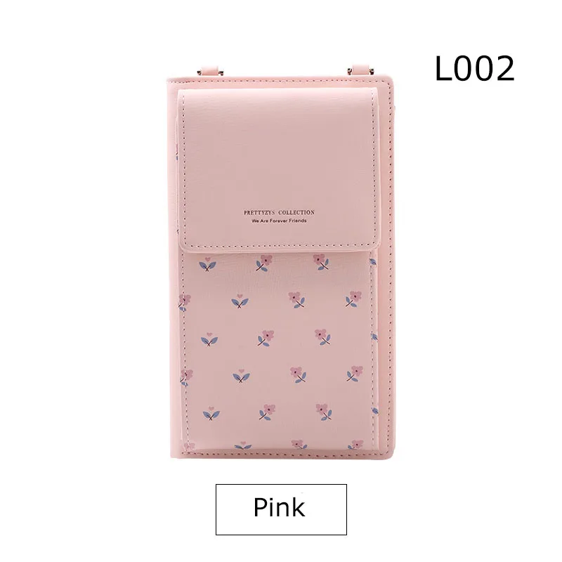 Клатч кошелек женская многофункциональная сумка для телефона длинный кошелек из искусственной кожи с держателем для карт женская сумка на плечо маленькая Одиночная сумка - Цвет: L002 Pink