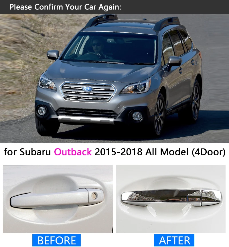 For Subaru Outback Luxurious Chrome Door Handle Cover Trim Set For Subaru Outback Luxurious Chrome Door Handle Cover Trim Set Legacy 2017 2016 2018 Accessories Stickers Car Styling In From Automobiles