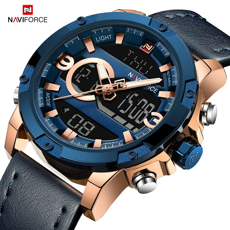 

NAVIFORCE Top Luxury Brand Mens Sport Watches Luminous Waterproof Clock Male Leather Casual Quartz Wristwatch Relogios Masculino