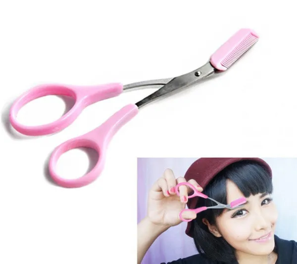 5'' Beauty Trimmer cosmetic hair shear groom comb Eyelash trim Girl Lady makeup tool eye brow Women Eyebrow Scissor