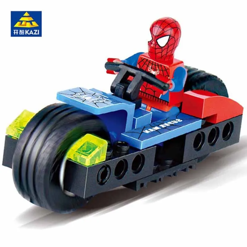 Del héroe de los niños DIY bloques de construcción niños Juguetes Educativos niños interacción regalos Spide hombre Juguetes Educativos Brinquedos