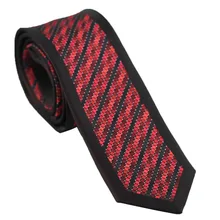 Coachella Галстуки красный Проверяет с черным Граничит Дизайн галстук микрофибры узкий галстук 6 см