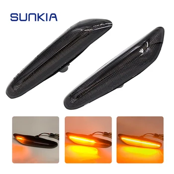 

SUNKIA LED Side Marker Light for BMW E60 Sedan/E61 Wagon/E82 Coupe/E90 Sedan OEM Plug with Yellow Follwing Light