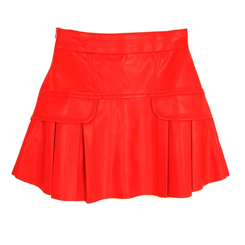Leather Skirt Short Skirts Womens 2018 Spring Winter Red Black High