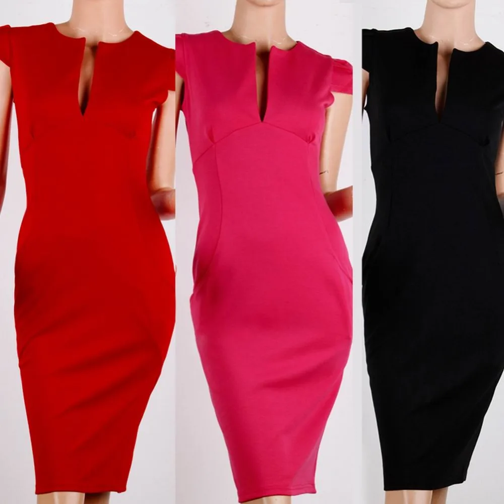Пикантные Для женщин Твердые Stretch Bodycon длиной до колен платье карандаша|dresses form|women