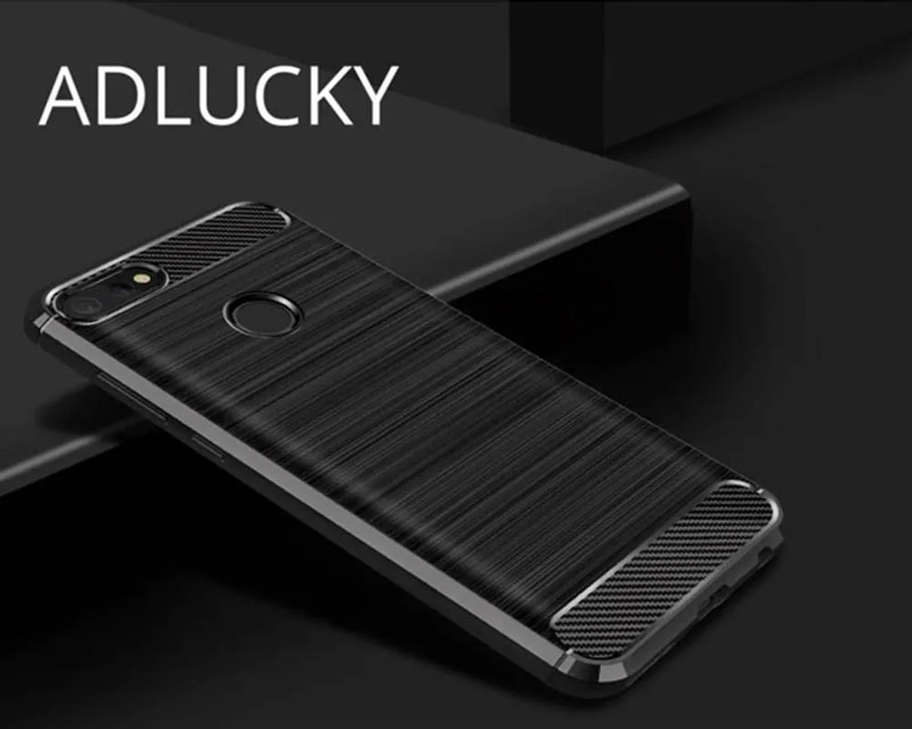 

For Huawei Honor 7C Carbon Fiber Texture Case Cover For Huawei Y7 Prime 2018 / Y7 Pro 2018 5.99" Anti-Skid Shockproof Phone Case