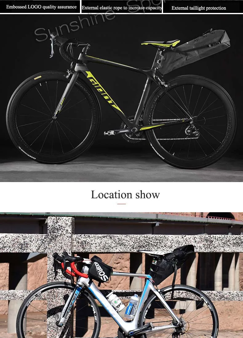 Best Rockbros 10L/14L Road Mountain Bike Bag Waterproof Cycling Rear Seat Travel Bag Bicycle Saddle Bag Pack Pannier Bike Accessories 21