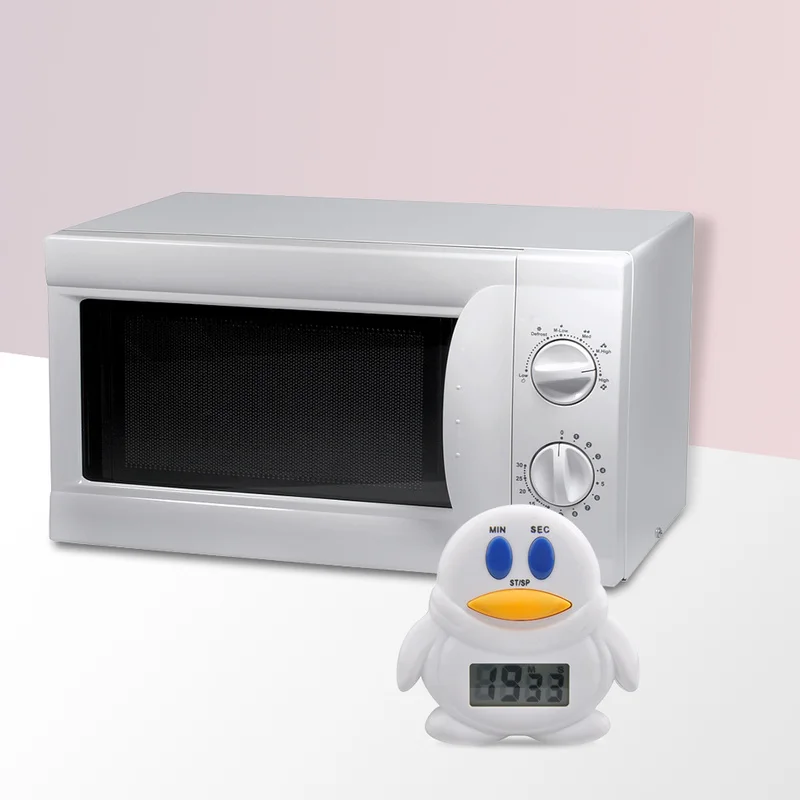 

New Cute Cartoon Chicken Kitchen Timer Cooking & Baking Helper 100 Minutes Reminder Penguin Electronic LCD Digital Countdown