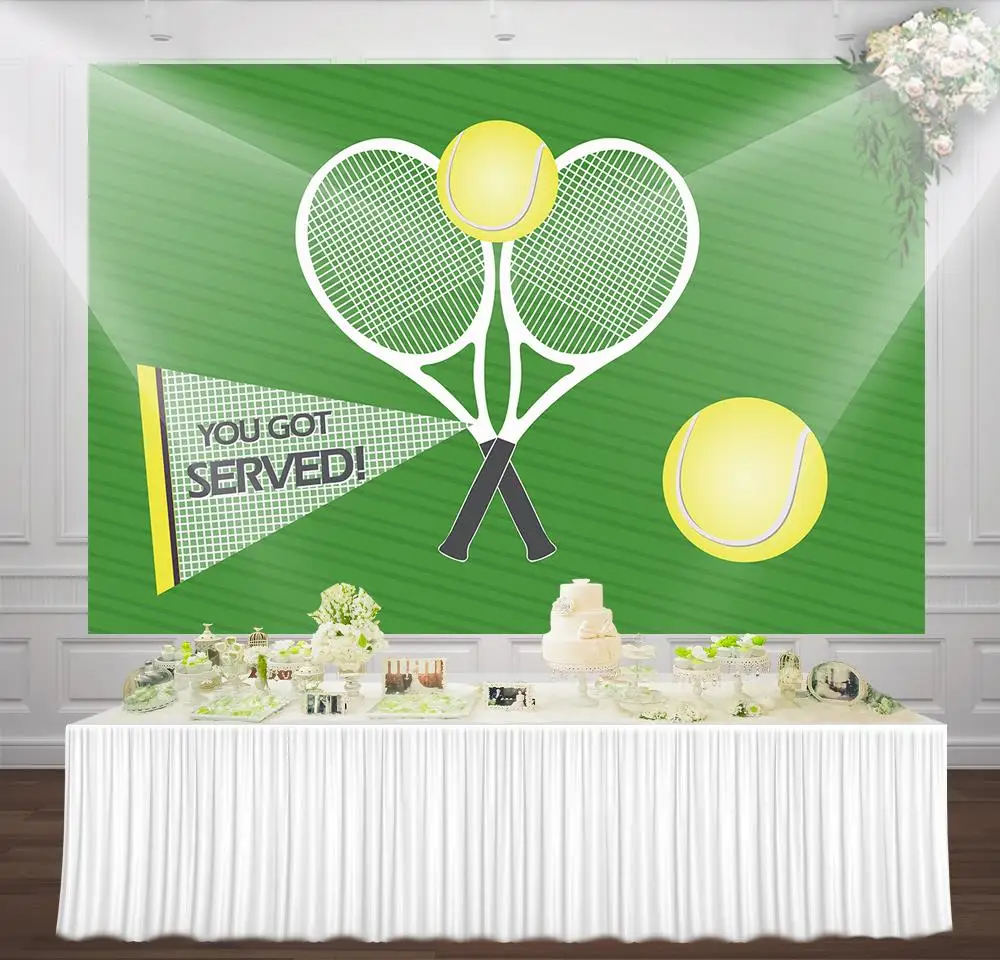 Birthday Party Backdrop Tennis Themed Backgrounds You Got Served Photo  Studio Background Dessert Table Decors Photocall Banner|Background| -  AliExpress