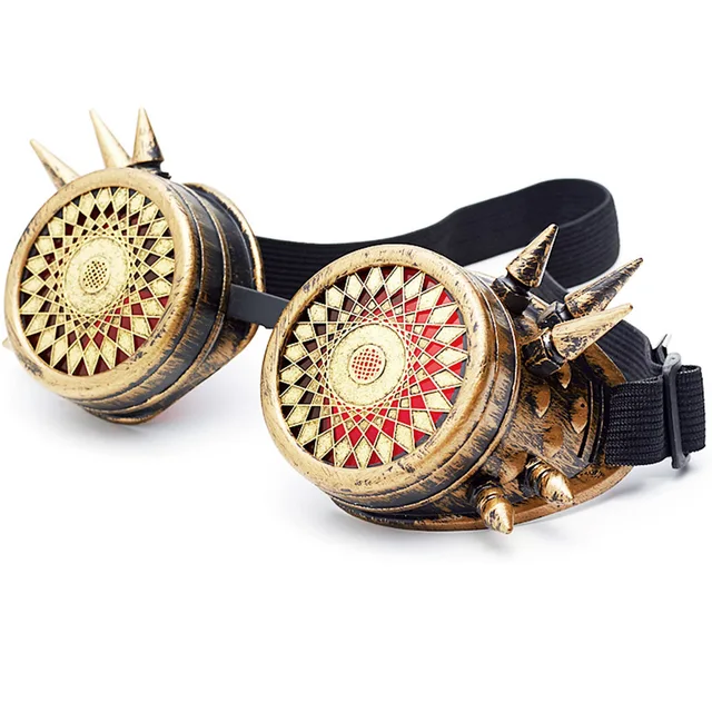 FLORATA Steampunk Goggles Glasses Men Welding Cyber Punk Biker Gothic Rave Cosplay Male Punk Sun Glasses For Halloween