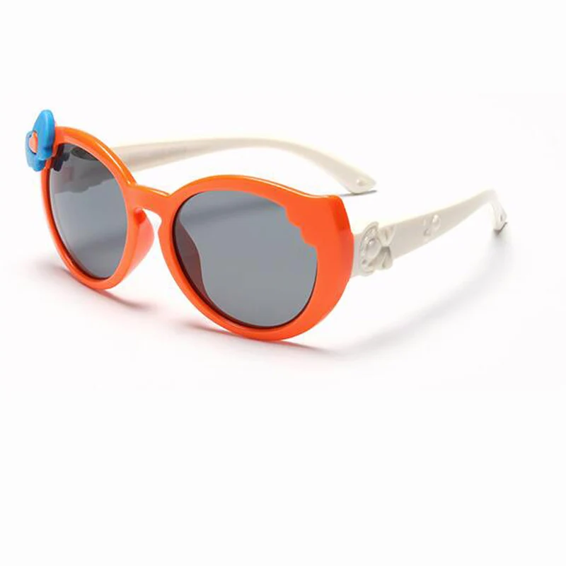 Модные маленькие кошачьи солнцезащитные очки с бантом, кошачий глаз, детские солнцезащитные очки для девочек, поляризационные милые поляризованные линзы, розовый цвет, подарок на день рождения, 860