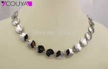 Nueva Ronda de Moda de Acero Inoxidable del Acoplamiento de Plata Brillantes Diseños de Collares Declaración Gruesos Collares para Las Mujeres de Joyería de Fantasía
