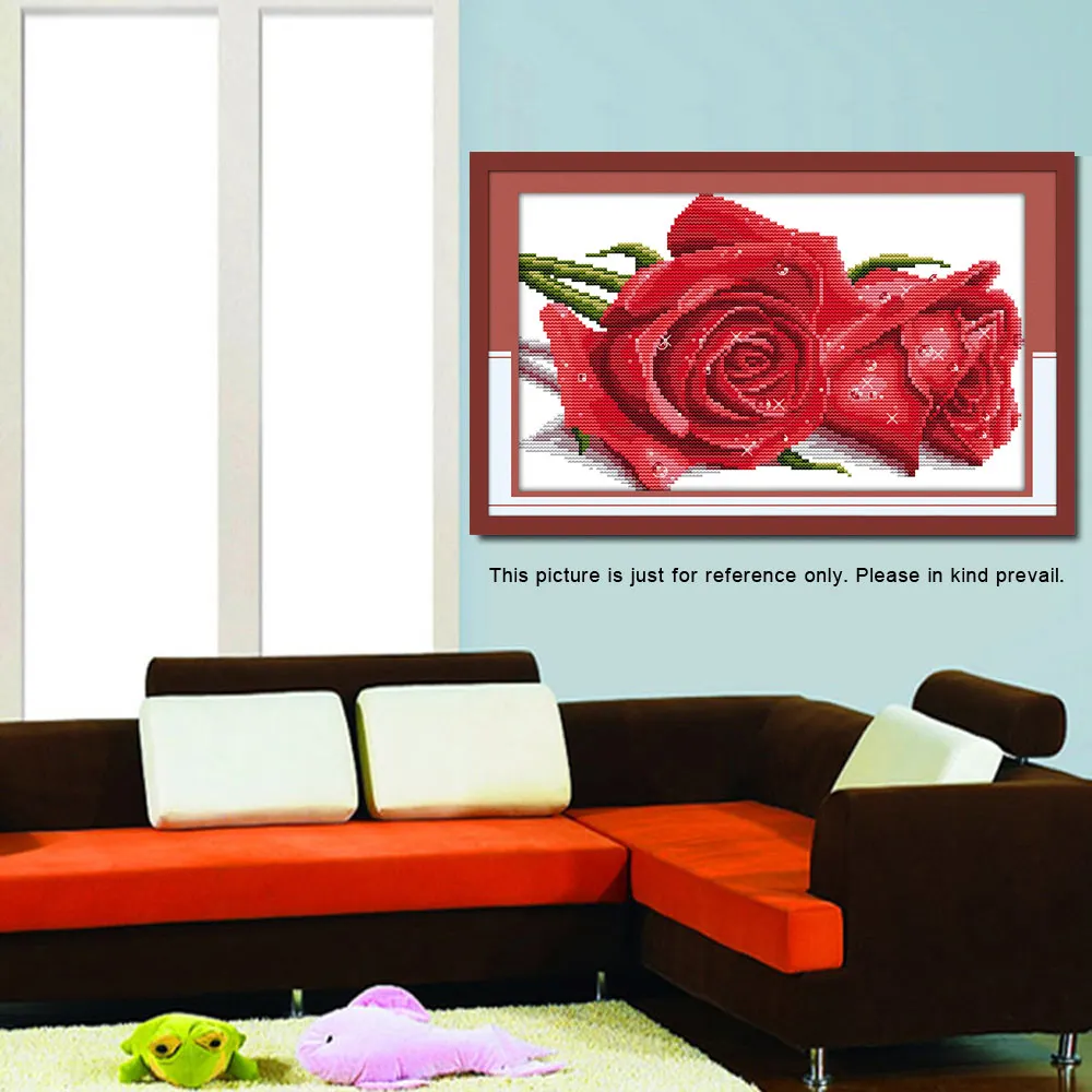 36*25 см вышивка крестиком Красивые розы узор крестиком набор 14CT Набор для вышивки домашнее украшение