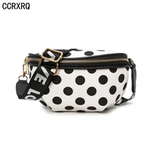 CCRXRQ, поясные сумки в горошек для женщин, модная нейлоновая поясная сумка, удобная поясная сумка, Женская дорожная сумка через плечо, милые нагрудные сумки для девушек