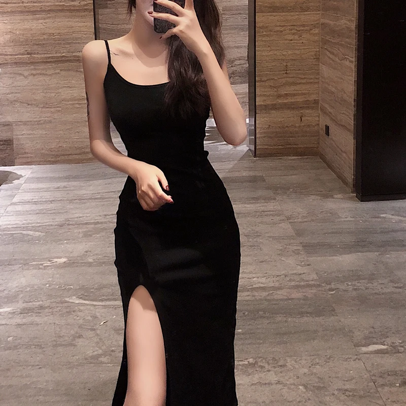 

Summer Dress 2019 Sexy Boho Beach Black Dress for Women Backless Spaghetti Strap Vintage Dress Ladies Dresses Vestidos FF024