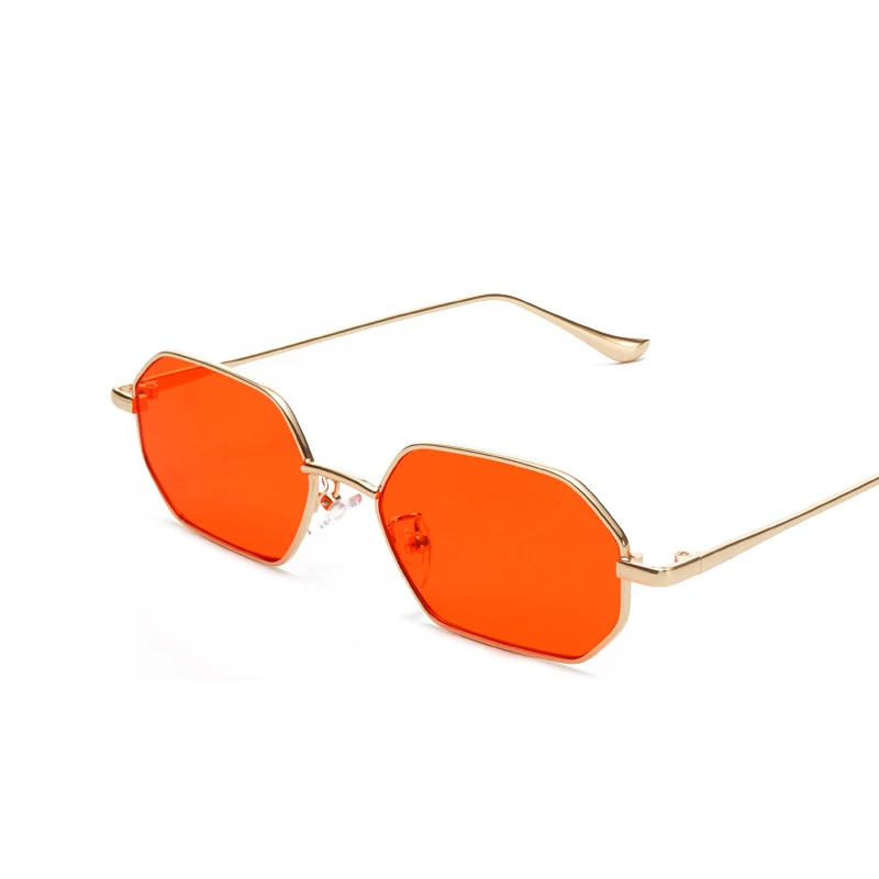 Новые модные полигональные Квадратные Солнцезащитные очки для женщин, предотвращающие нагревание очков, оправа из сплава, женские солнцезащитные очки, фирменный дизайн, красные очки