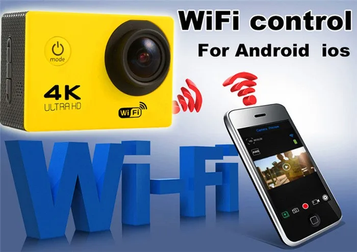 Экшн-камера F60/F60R Allwinner V3 4K 30fps 1080p 60fps WiFi 2," 170D камера на шлем Водонепроницаемая Спортивная камера