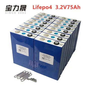 

2019 NEW 16PCS 3.2V 75Ah lifepo4 battery Prismatic CELL 12V80Ah for EV RV battery pack diy solar UK EU US TAX FREE UPS or FedEx