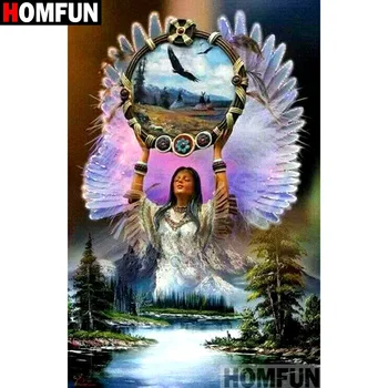 

HOMFUN Full Square/Round Drill 5D DIY Diamond Painting "Woman scenery" 3D Embroidery Cross Stitch 5D Home Decor A13145