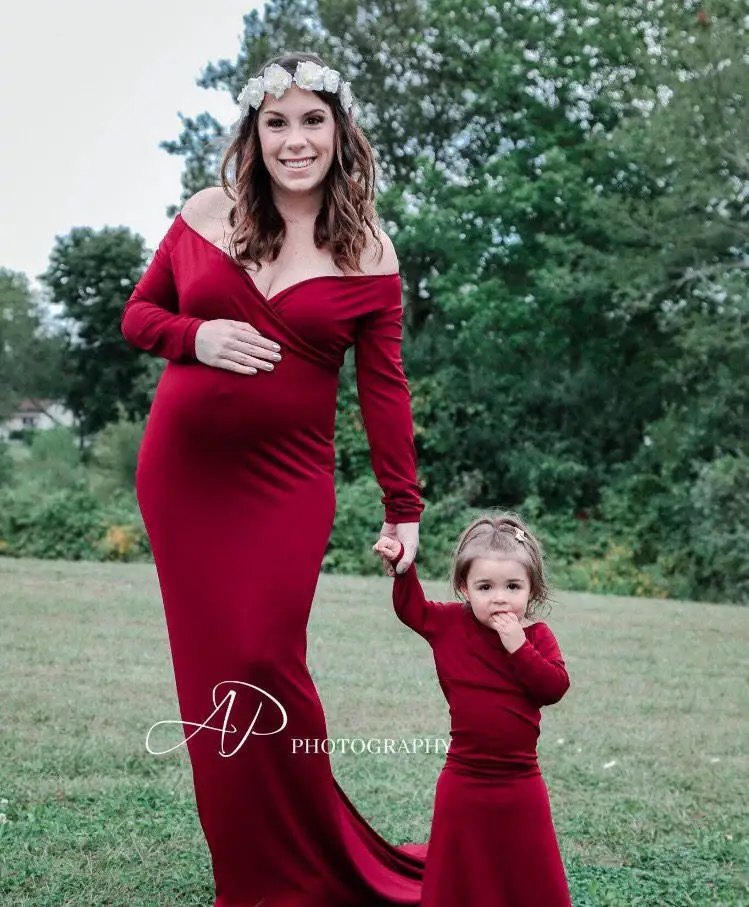 2018 Cotton Maternity Photography Props Maternity Gown Dress Off Shoulder Sexy Women Pregnancy Maxi Dresses For Photo Shooting (5)