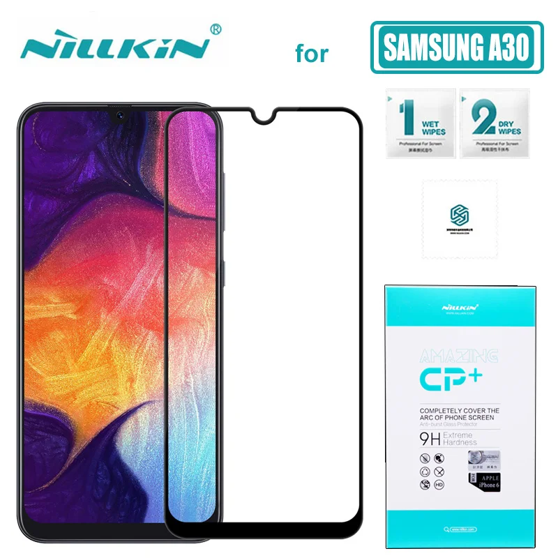 

for Samsung Galaxy A30 Glass Nillkin CP+ Full Cover Tempered Glass Screen Protector for Samsung Galaxy A50 A30 Nilkin Glass Film