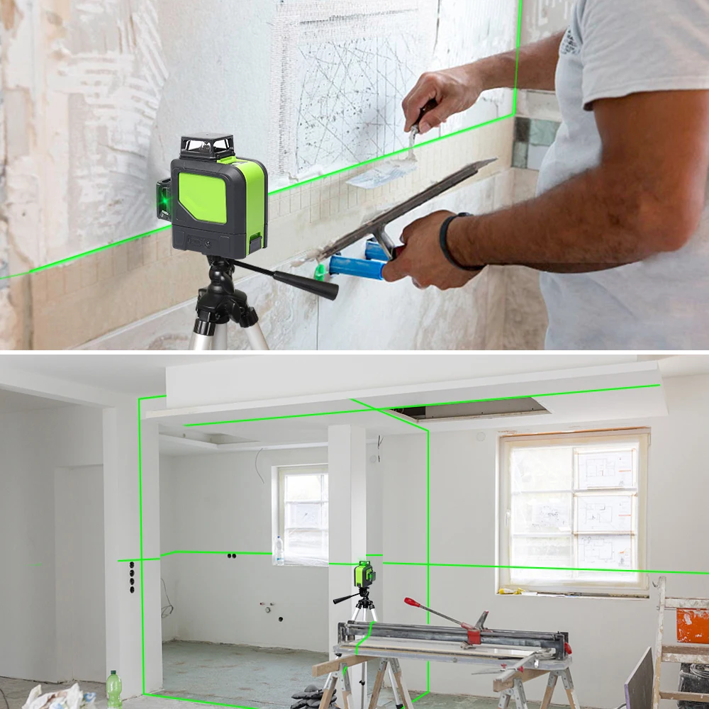 Huepar 12 Lines 3d Cross Line Laser Level Green Laser Beam Line
